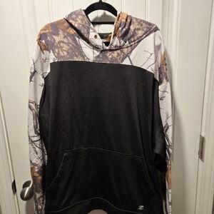 Men's Energy Zone Black and Mossy Oak Camouflage Hoodie Size 2XL